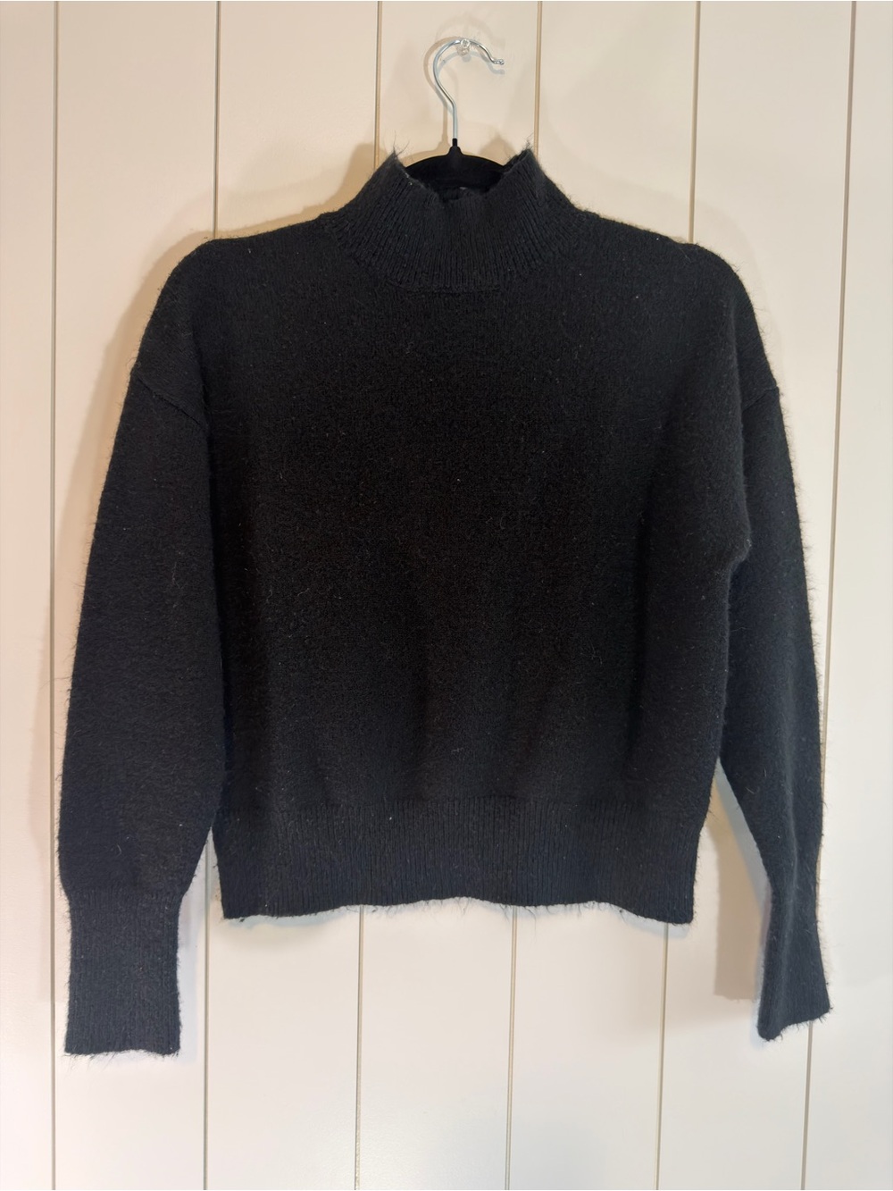Sophie Rue Black Mock Neck Cozy Knit Sweater